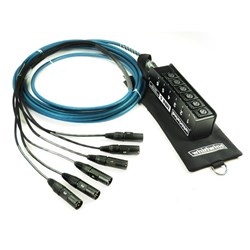 Whirlwind Mini 6 Low Profile Audio Drop Snake - Box to Fan  Low Profile  6 XLR Inputs  No Returns  15 ft W06PR